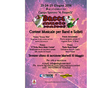 Locandina Bacco Music Contest 2017 Balconevisi